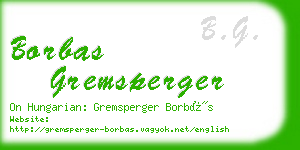 borbas gremsperger business card